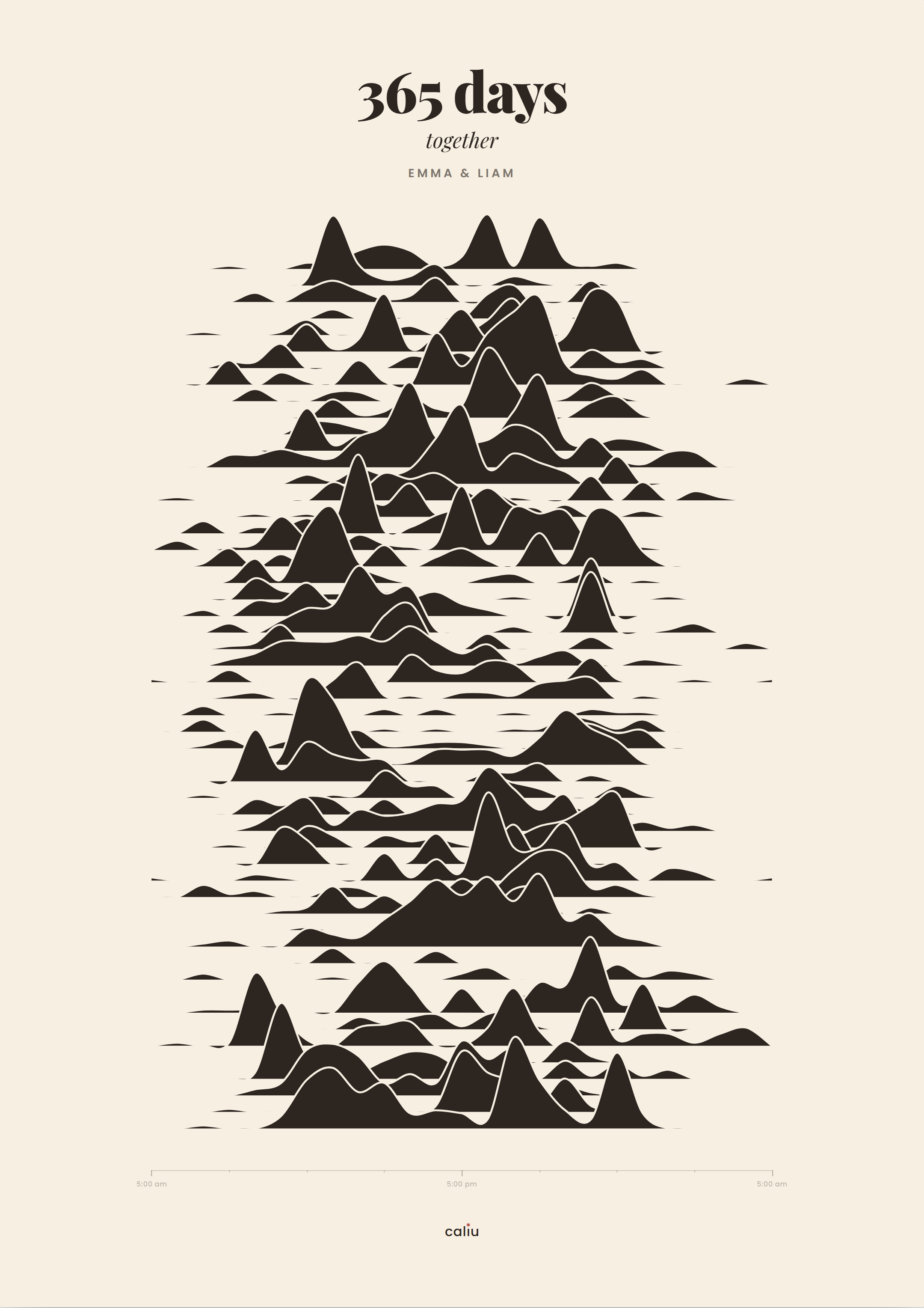 Caliu Tiles poster — pulse · silueta